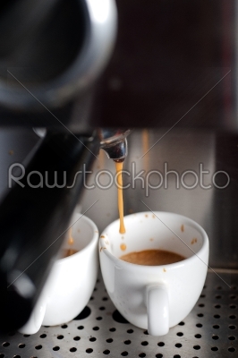 espresso coffe making with professional machine