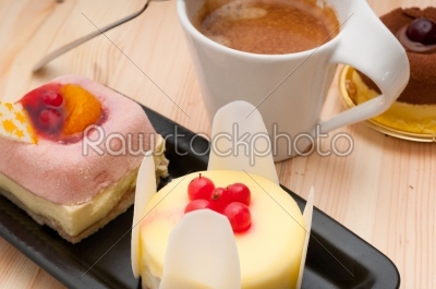 espresso coffee and  fruit cake