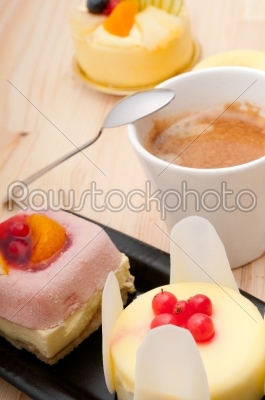 espresso coffee and  fruit cake