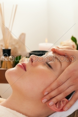 Face Massage with Spa background