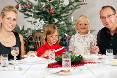 Family having Christmas Dinner