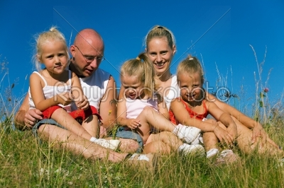 Family in the grass