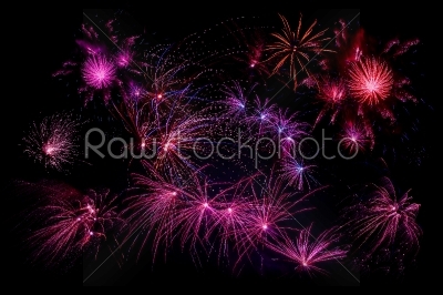 Fireworks in violet colors