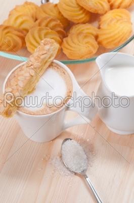 fresh breakfast coffee and pastry