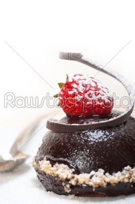 fresh chocolate strawberry mousse 