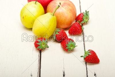 fresh fruits apples pears and strawberrys