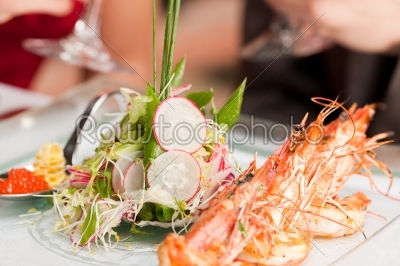 Fresh Shrimps on Plate