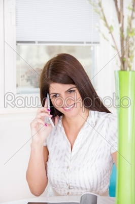 girl on the phone at home