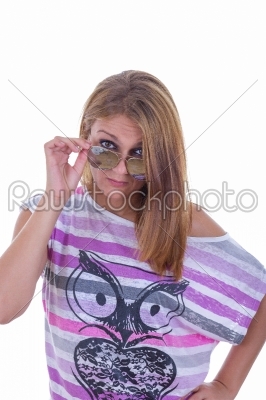 girl with glasses is wondering