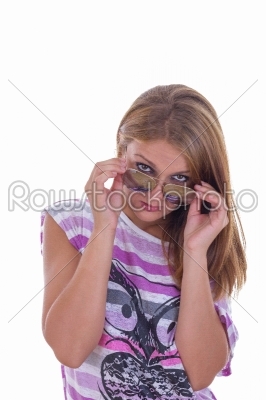 girl with glasses posing