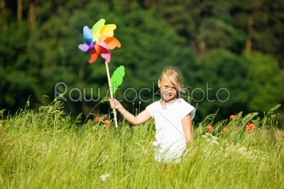 Girl with pinwheel