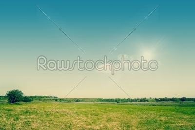 Green fields on a countryside landscape