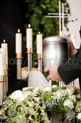 Grief - urn Funeral and cemetery