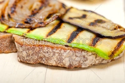 grilled vegetables on bread