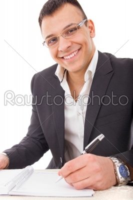 handsome businessman director smiling