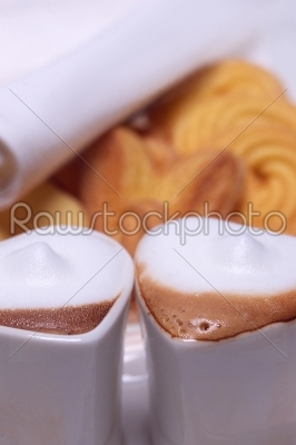 heart shaped espresso coffee cappuccino cups