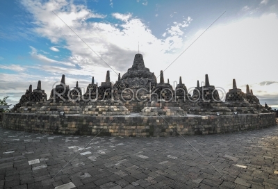 Heritage Buddist temple Borobudur complex in Yogjakarta in Java