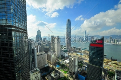 Hong Kong Bank Skysraper with blue sky