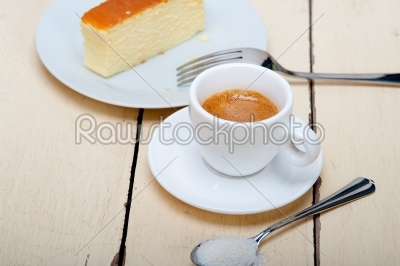 italian espresso coffee and cheese cake
