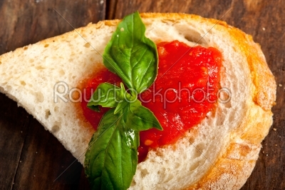 Italian fresh tomato and basil bruschetta