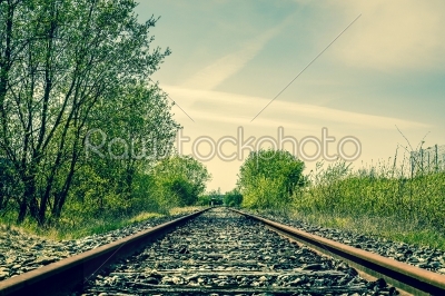 Landscape with railroad tracks