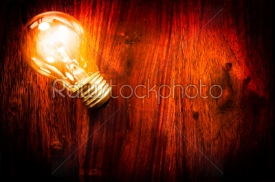 Light bulb on table