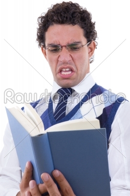 man disgusted by the book
