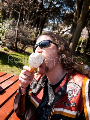 Man Eating Ice Cream