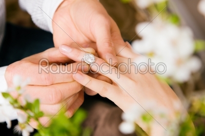 Man promising wedding to woman