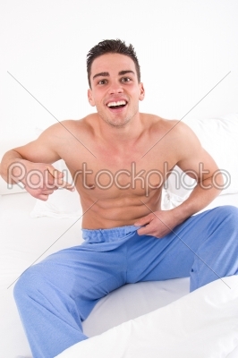 man with problem in bedroom