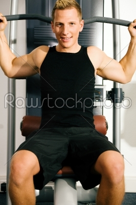 Man working out in gym