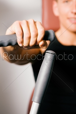 Man working out in gym