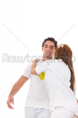 Nurse holding fainting man