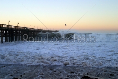 Ocean Wave Storm Pier