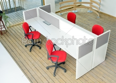 office desks and red chairs cubicle set 