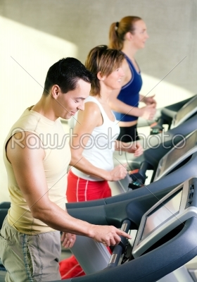 On the treadmill in a gym