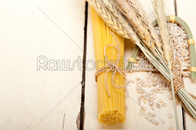 organic Raw italian pasta and durum wheat 