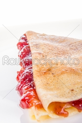 pancake with strawberry jam
