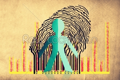 Paperman coming out of a bar code with Business Graph