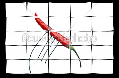 red chili pepper on a fork
