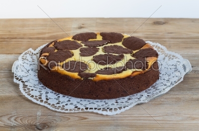 Russian plucking cake on rustic wood background