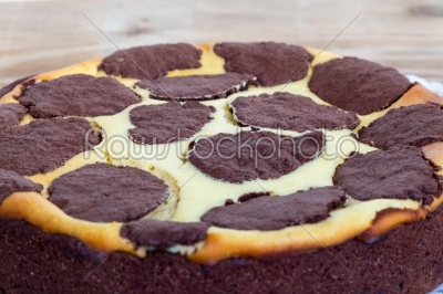 Russian plucking cake on rustic wood background