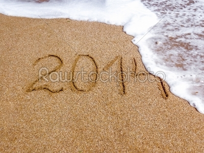 Sand beach and wave, 2014