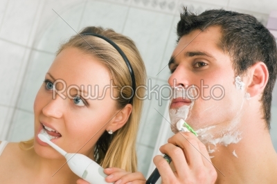 Shaving and Brushing teeth