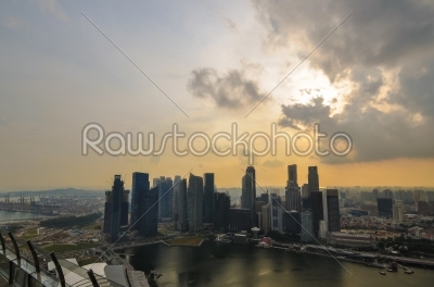 Singapore city skyline Marina Sands Bay