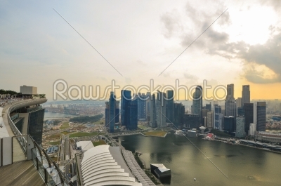 Singapore city skyline Marina Sands Bay