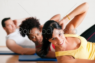 Sit-ups in gym for fitness