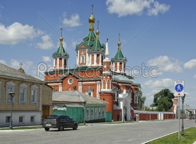 Small orthodox church in the ancient town Colomna, Russia