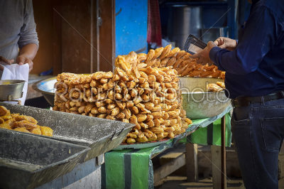 Special desert food of Puri city is sold on the road side sweet 