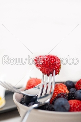 srawberry on a fork isolated